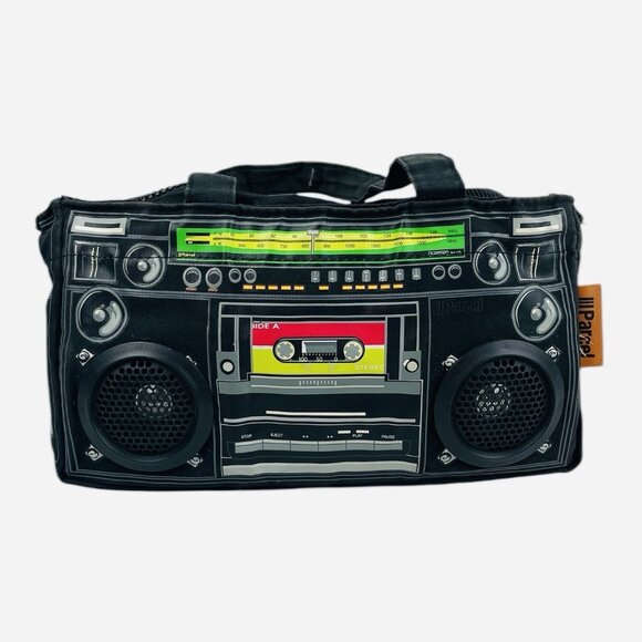 Vintage 2000s III Parcel Black Boom Box Speakers Purse Handbag Hip Hop y2k WORKS